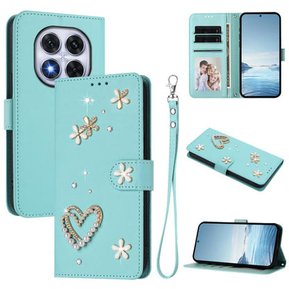ZS01 Double-Layer Heart Floral Vegan Leather Phone Case with Wrist Strap, For Xiaomi Poco F7 Pro 5G / Redmi K80, For Xiaomi Poco M7 5G / Poco C75 4G, For Xiaomi Poco X7 5G / Redmi Note 14 Pro 5G, For Xiaomi 15 Ultra 5G                                  ...