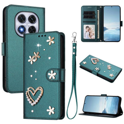 ZS01 Double-Layer Heart Floral Vegan Leather Phone Case with Wrist Strap, For Xiaomi Poco F7 Pro 5G / Redmi K80, For Xiaomi Poco M7 5G / Poco C75 4G, For Xiaomi Poco X7 5G / Redmi Note 14 Pro 5G, For Xiaomi 15 Ultra 5G                                  ...