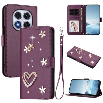 ZS01 Double-Layer Heart Floral Vegan Leather Phone Case with Wrist Strap, For Xiaomi Poco F7 Pro 5G / Redmi K80, For Xiaomi Poco M7 5G / Poco C75 4G, For Xiaomi Poco X7 5G / Redmi Note 14 Pro 5G, For Xiaomi 15 Ultra 5G                                  ...
