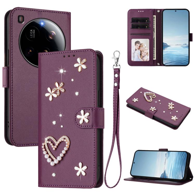 ZS01 Double-Layer Heart Floral Vegan Leather Phone Case with Wrist Strap, For Xiaomi Poco F7 Pro 5G / Redmi K80, For Xiaomi Poco M7 5G / Poco C75 4G, For Xiaomi Poco X7 5G / Redmi Note 14 Pro 5G, For Xiaomi 15 Ultra 5G                                  ...