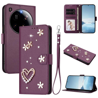 ZS01 Double-Layer Heart Floral Vegan Leather Phone Case with Wrist Strap, For Xiaomi Poco F7 Pro 5G / Redmi K80, For Xiaomi Poco M7 5G / Poco C75 4G, For Xiaomi Poco X7 5G / Redmi Note 14 Pro 5G, For Xiaomi 15 Ultra 5G                                  ...