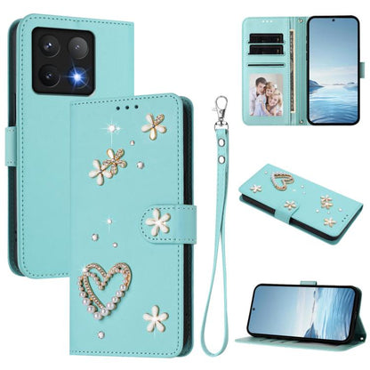 ZS01 Double-Layer Heart Floral Vegan Leather Phone Case with Wrist Strap, For Xiaomi Poco F7 Pro 5G / Redmi K80, For Xiaomi Poco M7 5G / Poco C75 4G, For Xiaomi Poco X7 5G / Redmi Note 14 Pro 5G, For Xiaomi 15 Ultra 5G                                  ...