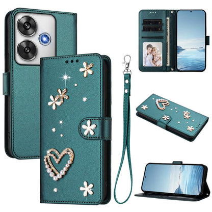 ZS01 Double-Layer Heart Floral Vegan Leather Phone Case with Wrist Strap, For Xiaomi Poco F7 Pro 5G / Redmi K80, For Xiaomi Poco M7 5G / Poco C75 4G, For Xiaomi Poco X7 5G / Redmi Note 14 Pro 5G, For Xiaomi 15 Ultra 5G                                  ...
