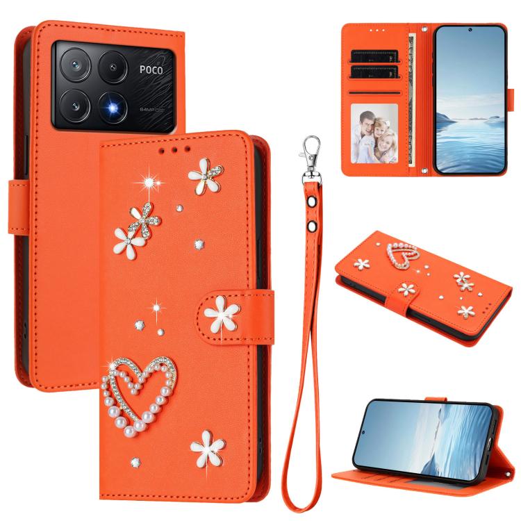 ZS01 Double-Layer Heart Floral Vegan Leather Phone Case with Wrist Strap, For Xiaomi Poco X6 Neo 5G, For Xiaomi Poco X6 Pro 5G / Redmi K70E, For Xiaomi 14 Ultra 5G, For Xiaomi 14 Pro 5G, For Xiaomi 14 5G, For Xiaomi 13T / 13T Pro 5G                    ...