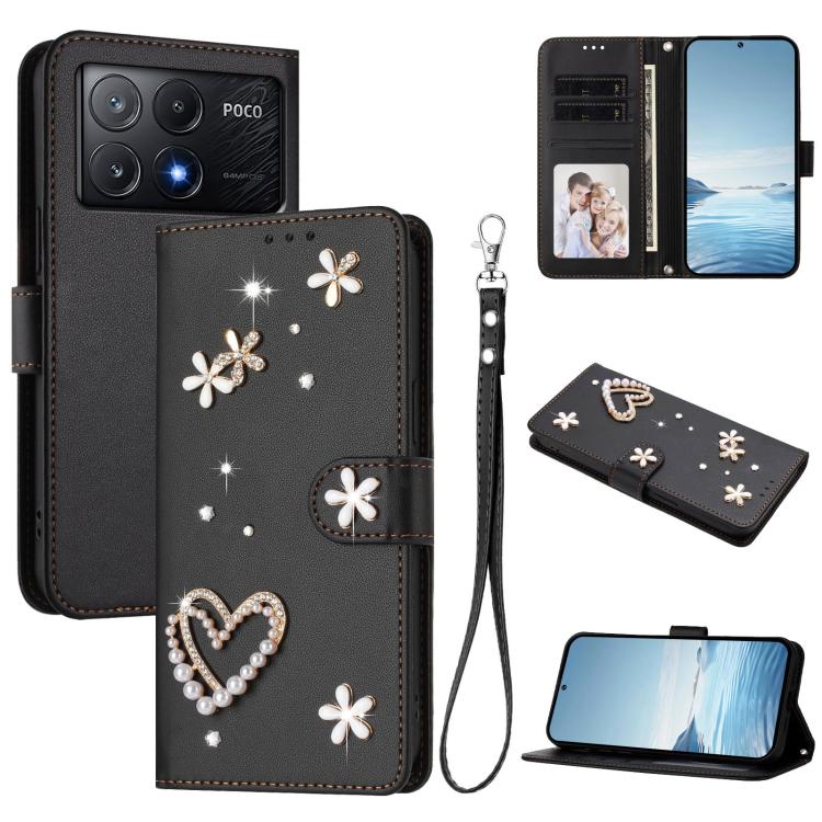 ZS01 Double-Layer Heart Floral Vegan Leather Phone Case with Wrist Strap, For Xiaomi Poco X6 Neo 5G, For Xiaomi Poco X6 Pro 5G / Redmi K70E, For Xiaomi 14 Ultra 5G, For Xiaomi 14 Pro 5G, For Xiaomi 14 5G, For Xiaomi 13T / 13T Pro 5G                    ...