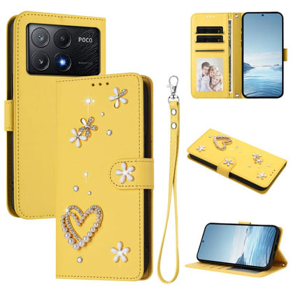 ZS01 Double-Layer Heart Floral Vegan Leather Phone Case with Wrist Strap, For Xiaomi Poco X6 Neo 5G, For Xiaomi Poco X6 Pro 5G / Redmi K70E, For Xiaomi 14 Ultra 5G, For Xiaomi 14 Pro 5G, For Xiaomi 14 5G, For Xiaomi 13T / 13T Pro 5G                    ...