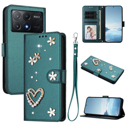 ZS01 Double-Layer Heart Floral Vegan Leather Phone Case with Wrist Strap, For Xiaomi Poco X6 Neo 5G, For Xiaomi Poco X6 Pro 5G / Redmi K70E, For Xiaomi 14 Ultra 5G, For Xiaomi 14 Pro 5G, For Xiaomi 14 5G, For Xiaomi 13T / 13T Pro 5G                    ...