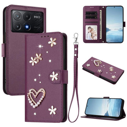 ZS01 Double-Layer Heart Floral Vegan Leather Phone Case with Wrist Strap, For Xiaomi Poco X6 Neo 5G, For Xiaomi Poco X6 Pro 5G / Redmi K70E, For Xiaomi 14 Ultra 5G, For Xiaomi 14 Pro 5G, For Xiaomi 14 5G, For Xiaomi 13T / 13T Pro 5G                    ...