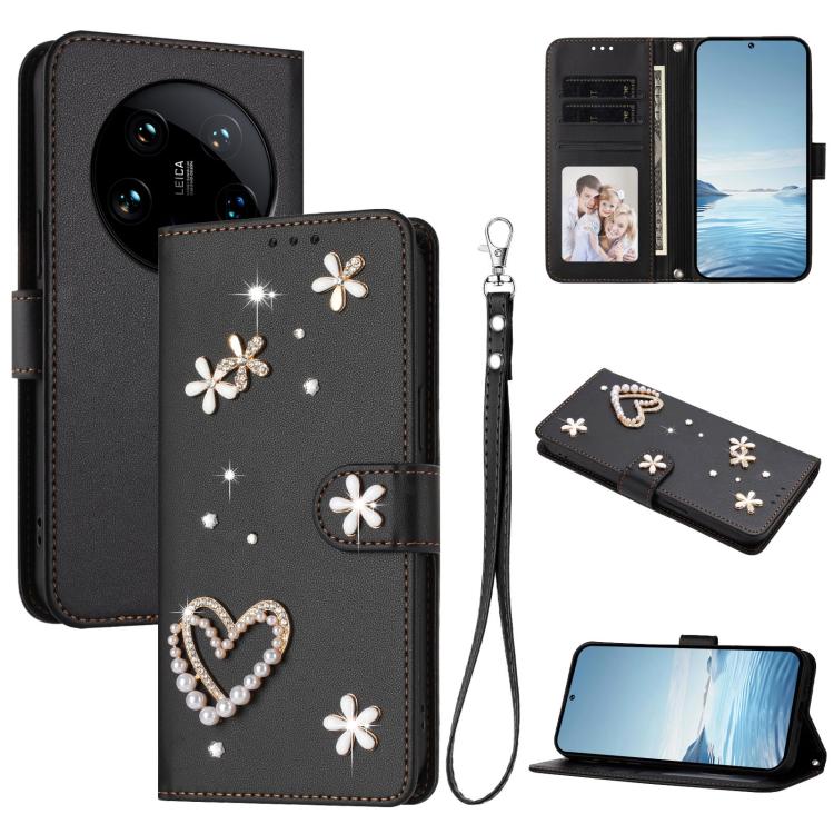 ZS01 Double-Layer Heart Floral Vegan Leather Phone Case with Wrist Strap, For Xiaomi Poco X6 Neo 5G, For Xiaomi Poco X6 Pro 5G / Redmi K70E, For Xiaomi 14 Ultra 5G, For Xiaomi 14 Pro 5G, For Xiaomi 14 5G, For Xiaomi 13T / 13T Pro 5G                    ...