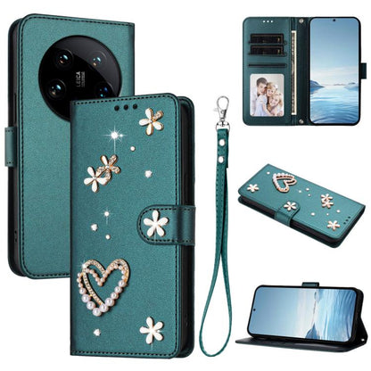 ZS01 Double-Layer Heart Floral Vegan Leather Phone Case with Wrist Strap, For Xiaomi Poco X6 Neo 5G, For Xiaomi Poco X6 Pro 5G / Redmi K70E, For Xiaomi 14 Ultra 5G, For Xiaomi 14 Pro 5G, For Xiaomi 14 5G, For Xiaomi 13T / 13T Pro 5G                    ...