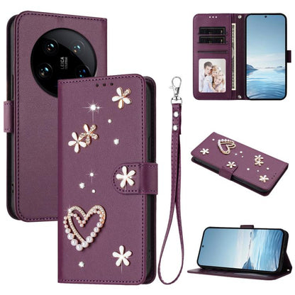 ZS01 Double-Layer Heart Floral Vegan Leather Phone Case with Wrist Strap, For Xiaomi Poco X6 Neo 5G, For Xiaomi Poco X6 Pro 5G / Redmi K70E, For Xiaomi 14 Ultra 5G, For Xiaomi 14 Pro 5G, For Xiaomi 14 5G, For Xiaomi 13T / 13T Pro 5G                    ...