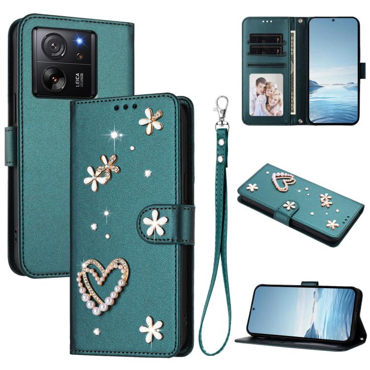 ZS01 Double-Layer Heart Floral Vegan Leather Phone Case with Wrist Strap, For Xiaomi Poco X6 Neo 5G, For Xiaomi Poco X6 Pro 5G / Redmi K70E, For Xiaomi 14 Ultra 5G, For Xiaomi 14 Pro 5G, For Xiaomi 14 5G, For Xiaomi 13T / 13T Pro 5G                    ...