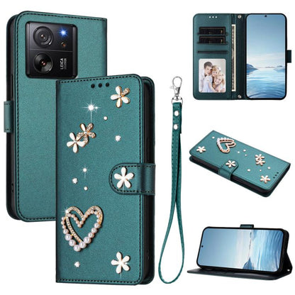 ZS01 Double-Layer Heart Floral Vegan Leather Phone Case with Wrist Strap, For Xiaomi Poco X6 Neo 5G, For Xiaomi Poco X6 Pro 5G / Redmi K70E, For Xiaomi 14 Ultra 5G, For Xiaomi 14 Pro 5G, For Xiaomi 14 5G, For Xiaomi 13T / 13T Pro 5G                    ...