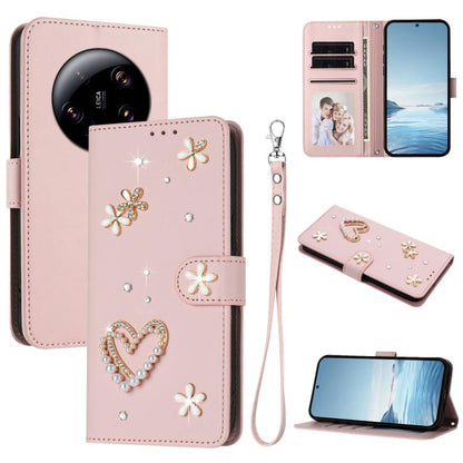 ZS01 Double-Layer Heart Floral Vegan Leather Phone Case with Wrist Strap, For Xiaomi Poco X6 Neo 5G, For Xiaomi Poco X6 Pro 5G / Redmi K70E, For Xiaomi 14 Ultra 5G, For Xiaomi 14 Pro 5G, For Xiaomi 14 5G, For Xiaomi 13T / 13T Pro 5G                    ...