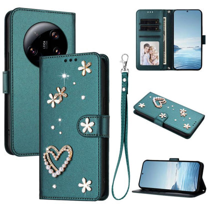 ZS01 Double-Layer Heart Floral Vegan Leather Phone Case with Wrist Strap, For Xiaomi Poco X6 Neo 5G, For Xiaomi Poco X6 Pro 5G / Redmi K70E, For Xiaomi 14 Ultra 5G, For Xiaomi 14 Pro 5G, For Xiaomi 14 5G, For Xiaomi 13T / 13T Pro 5G                    ...