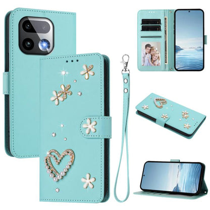 ZS01 Double-Layer Heart Floral Vegan Leather Phone Case with Wrist Strap, For Realme 16 Pro+ 5G Global, For Realme 16 Pro 5G Global, For Realme GT 8 Pro Global, For Realme P4x 5G, For Realme C71 4G India / Note 70 4G, For Realme C85 5G / 15x 5G        ...