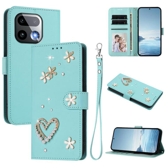 ZS01 Double-Layer Heart Floral Vegan Leather Phone Case with Wrist Strap, For Realme 16 Pro+ 5G Global, For Realme 16 Pro 5G Global, For Realme GT 8 Pro Global, For Realme P4x 5G, For Realme C71 4G India / Note 70 4G, For Realme C85 5G / 15x 5G        ...