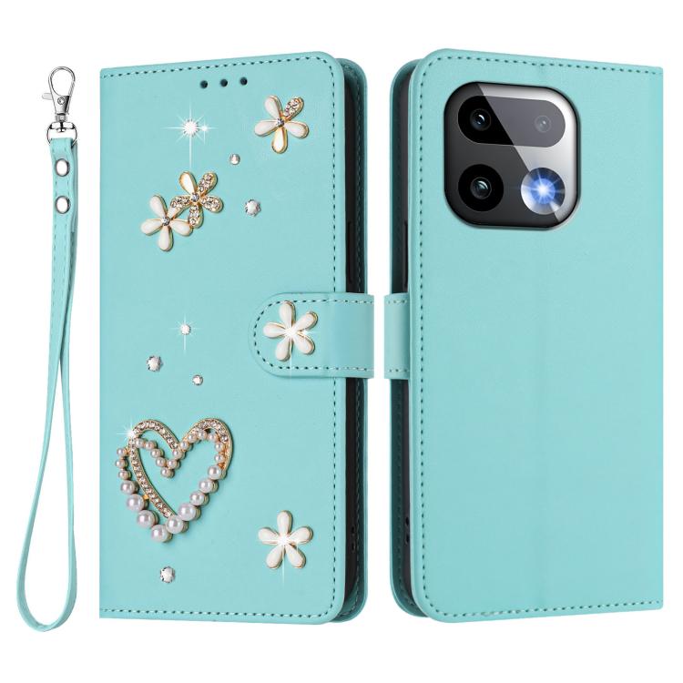 ZS01 Double-Layer Heart Floral Vegan Leather Phone Case with Wrist Strap, For Realme 16 Pro+ 5G Global, For Realme 16 Pro 5G Global, For Realme GT 8 Pro Global, For Realme P4x 5G, For Realme C71 4G India / Note 70 4G, For Realme C85 5G / 15x 5G        ...