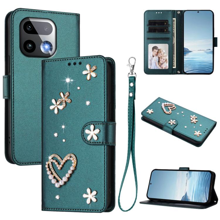 ZS01 Double-Layer Heart Floral Vegan Leather Phone Case with Wrist Strap, For Realme 16 Pro+ 5G Global, For Realme 16 Pro 5G Global, For Realme GT 8 Pro Global, For Realme P4x 5G, For Realme C71 4G India / Note 70 4G, For Realme C85 5G / 15x 5G        ...