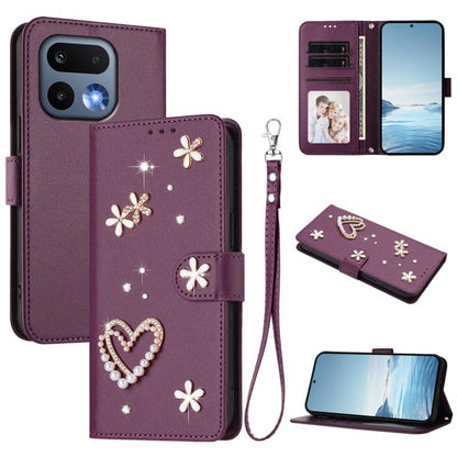 ZS01 Double-Layer Heart Floral Vegan Leather Phone Case with Wrist Strap, For Realme 16 Pro+ 5G Global, For Realme 16 Pro 5G Global, For Realme GT 8 Pro Global, For Realme P4x 5G, For Realme C71 4G India / Note 70 4G, For Realme C85 5G / 15x 5G        ...