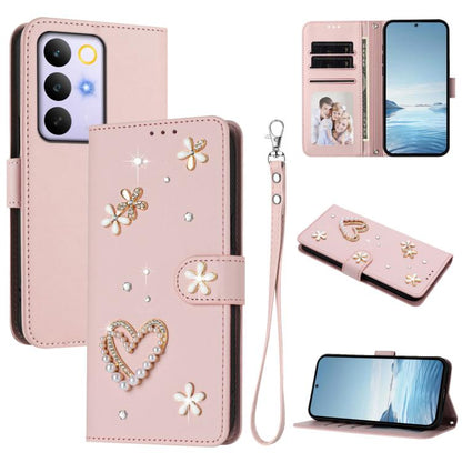 ZS01 Double-Layer Heart Floral Vegan Leather Phone Case with Wrist Strap, For Realme 16 Pro+ 5G Global, For Realme 16 Pro 5G Global, For Realme GT 8 Pro Global, For Realme P4x 5G, For Realme C71 4G India / Note 70 4G, For Realme C85 5G / 15x 5G        ...