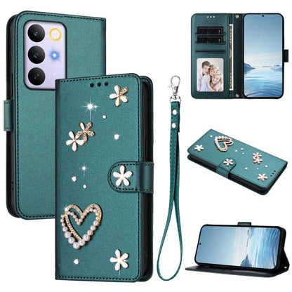 ZS01 Double-Layer Heart Floral Vegan Leather Phone Case with Wrist Strap, For Realme 16 Pro+ 5G Global, For Realme 16 Pro 5G Global, For Realme GT 8 Pro Global, For Realme P4x 5G, For Realme C71 4G India / Note 70 4G, For Realme C85 5G / 15x 5G        ...