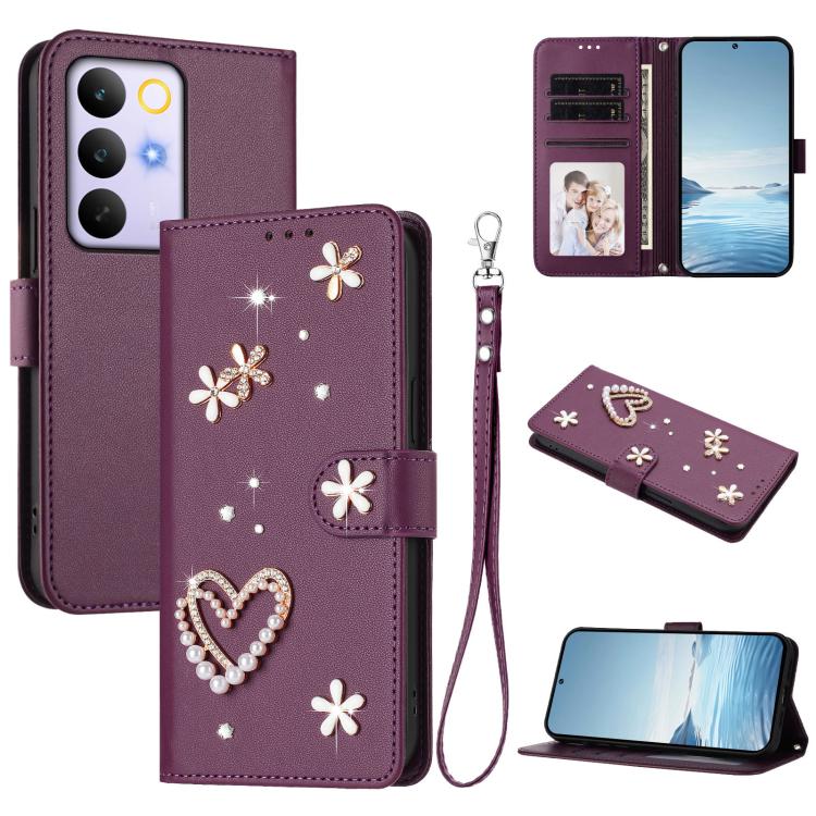 ZS01 Double-Layer Heart Floral Vegan Leather Phone Case with Wrist Strap, For Realme 16 Pro+ 5G Global, For Realme 16 Pro 5G Global, For Realme GT 8 Pro Global, For Realme P4x 5G, For Realme C71 4G India / Note 70 4G, For Realme C85 5G / 15x 5G        ...
