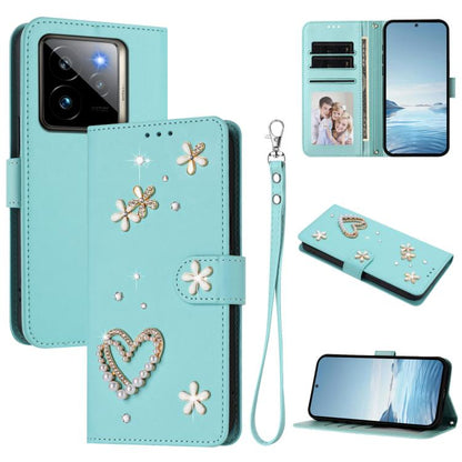 ZS01 Double-Layer Heart Floral Vegan Leather Phone Case with Wrist Strap, For Realme GT 7 Pro 5G / GT7 Pro Racing 5G, For Realme C63 5G Global, For Realme 12 5G Global / 13 5G Global, For Realme Note 60 4G Global / C63 4G Global, For Realme 13+ 5G Glob...