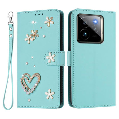 ZS01 Double-Layer Heart Floral Vegan Leather Phone Case with Wrist Strap, For Realme GT 7 Pro 5G / GT7 Pro Racing 5G, For Realme C63 5G Global, For Realme 12 5G Global / 13 5G Global, For Realme Note 60 4G Global / C63 4G Global, For Realme 13+ 5G Glob...