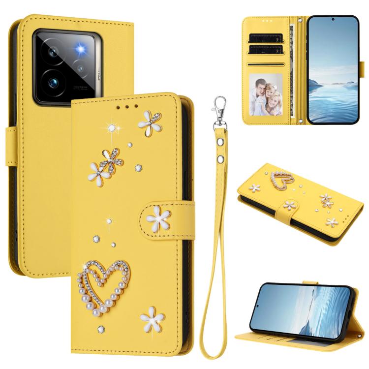 ZS01 Double-Layer Heart Floral Vegan Leather Phone Case with Wrist Strap, For Realme GT 7 Pro 5G / GT7 Pro Racing 5G, For Realme C63 5G Global, For Realme 12 5G Global / 13 5G Global, For Realme Note 60 4G Global / C63 4G Global, For Realme 13+ 5G Glob...