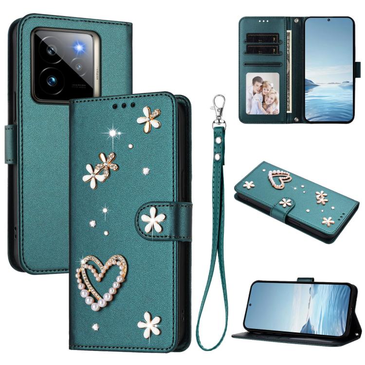 ZS01 Double-Layer Heart Floral Vegan Leather Phone Case with Wrist Strap, For Realme GT 7 Pro 5G / GT7 Pro Racing 5G, For Realme C63 5G Global, For Realme 12 5G Global / 13 5G Global, For Realme Note 60 4G Global / C63 4G Global, For Realme 13+ 5G Glob...