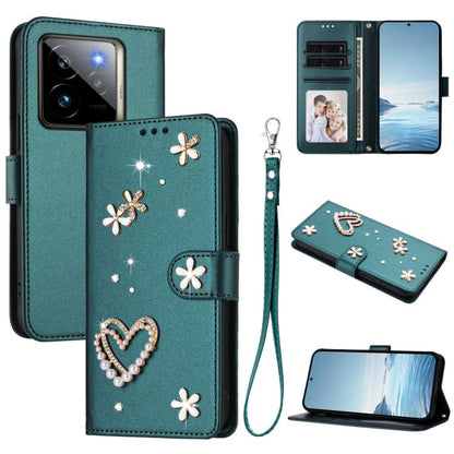 ZS01 Double-Layer Heart Floral Vegan Leather Phone Case with Wrist Strap, For Realme GT 7 Pro 5G / GT7 Pro Racing 5G, For Realme C63 5G Global, For Realme 12 5G Global / 13 5G Global, For Realme Note 60 4G Global / C63 4G Global, For Realme 13+ 5G Glob...