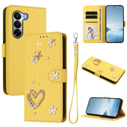 ZS01 Double-Layer Heart Floral Vegan Leather Phone Case with Wrist Strap, For Realme 16 Pro+ 5G Global, For Realme 16 Pro 5G Global, For Realme GT 8 Pro Global, For Realme P4x 5G, For Realme C71 4G India / Note 70 4G, For Realme C85 5G / 15x 5G        ...