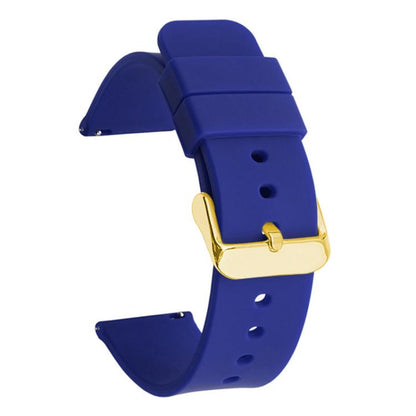 xDfind Stainless Steel Gold Pin Buckle Solid Color Silicone Waterproof Watch Band, 10mm, 12mm, 14mm, 15mm, 16mm, 18mm, 19mm