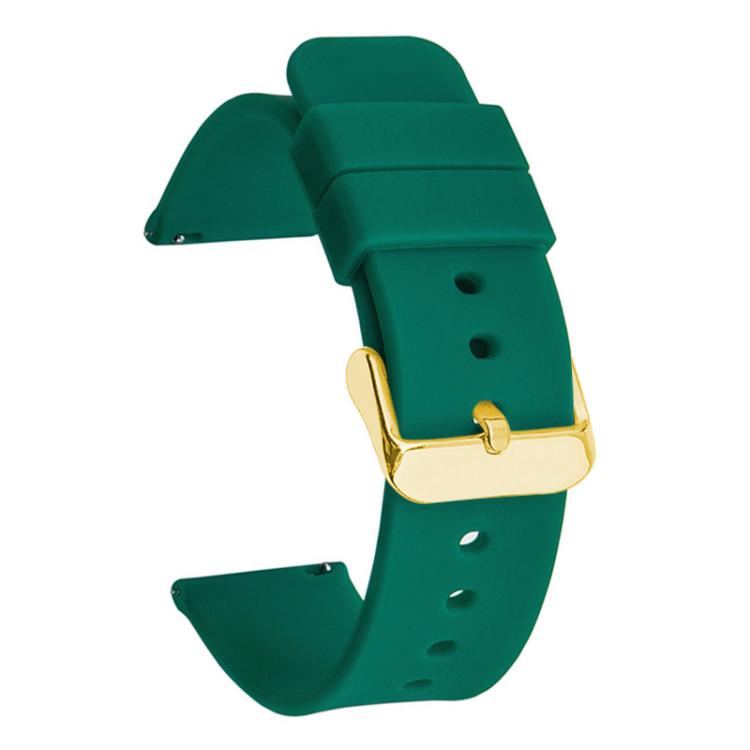 xDfind Stainless Steel Gold Pin Buckle Solid Color Silicone Waterproof Watch Band, 10mm, 12mm, 14mm, 15mm, 16mm, 18mm, 19mm