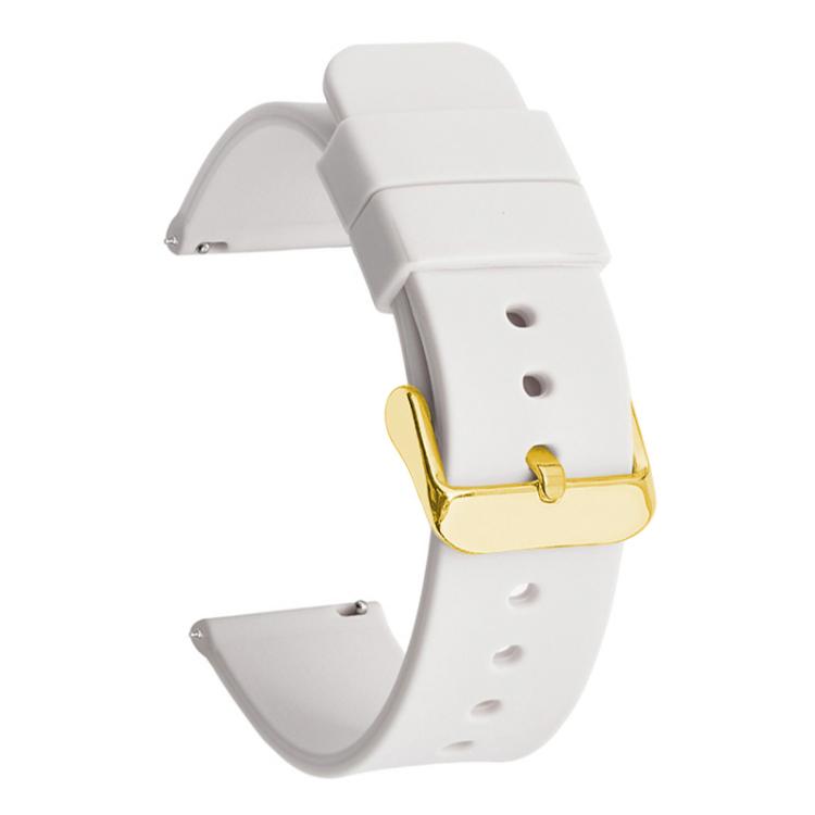 xDfind Stainless Steel Gold Pin Buckle Solid Color Silicone Waterproof Watch Band, 10mm, 12mm, 14mm, 15mm, 16mm, 18mm, 19mm