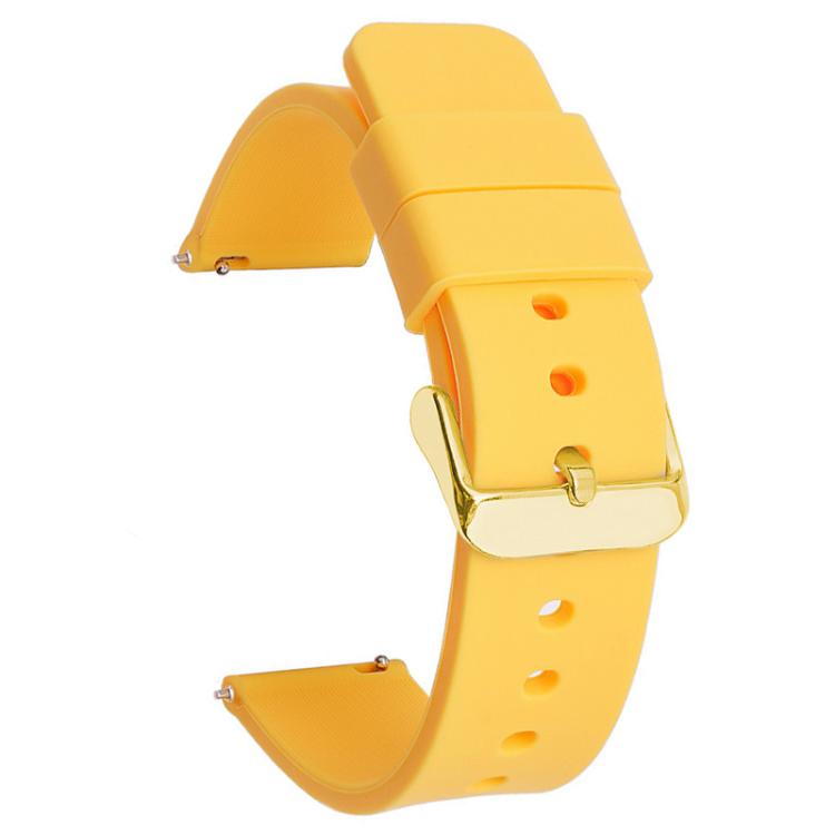 xDfind Stainless Steel Gold Pin Buckle Solid Color Silicone Waterproof Watch Band, 10mm, 12mm, 14mm, 15mm, 16mm, 18mm, 19mm