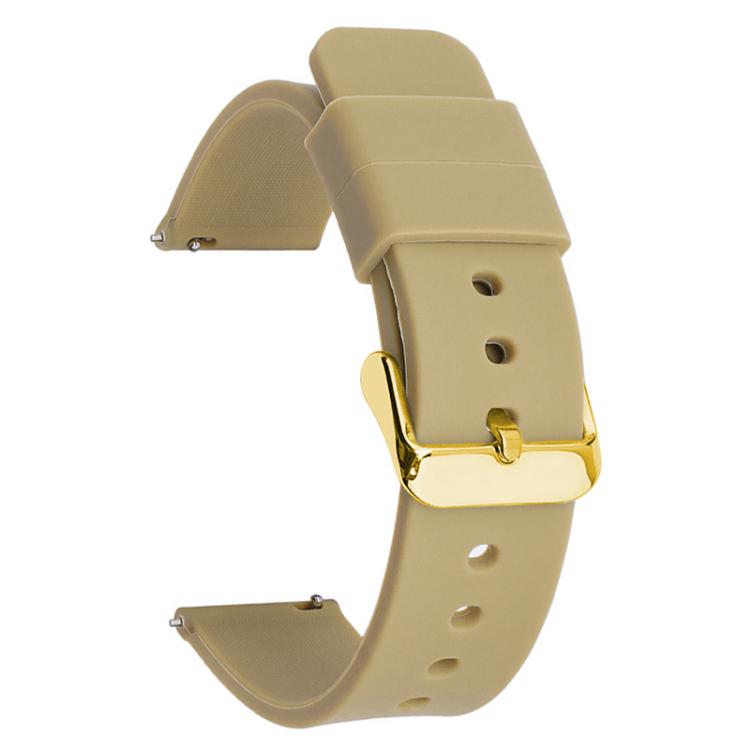 xDfind Stainless Steel Gold Pin Buckle Solid Color Silicone Waterproof Watch Band, 10mm, 12mm, 14mm, 15mm, 16mm, 18mm, 19mm