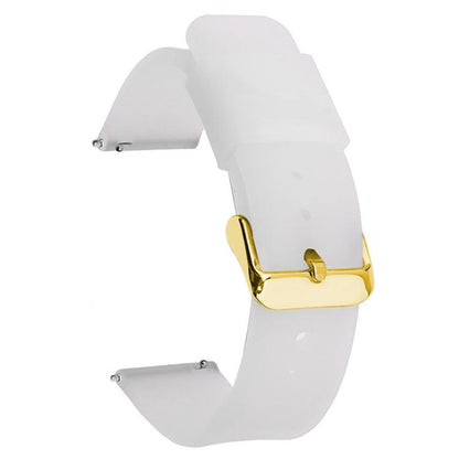 xDfind Stainless Steel Gold Pin Buckle Solid Color Silicone Waterproof Watch Band, 10mm, 12mm, 14mm, 15mm, 16mm, 18mm, 19mm