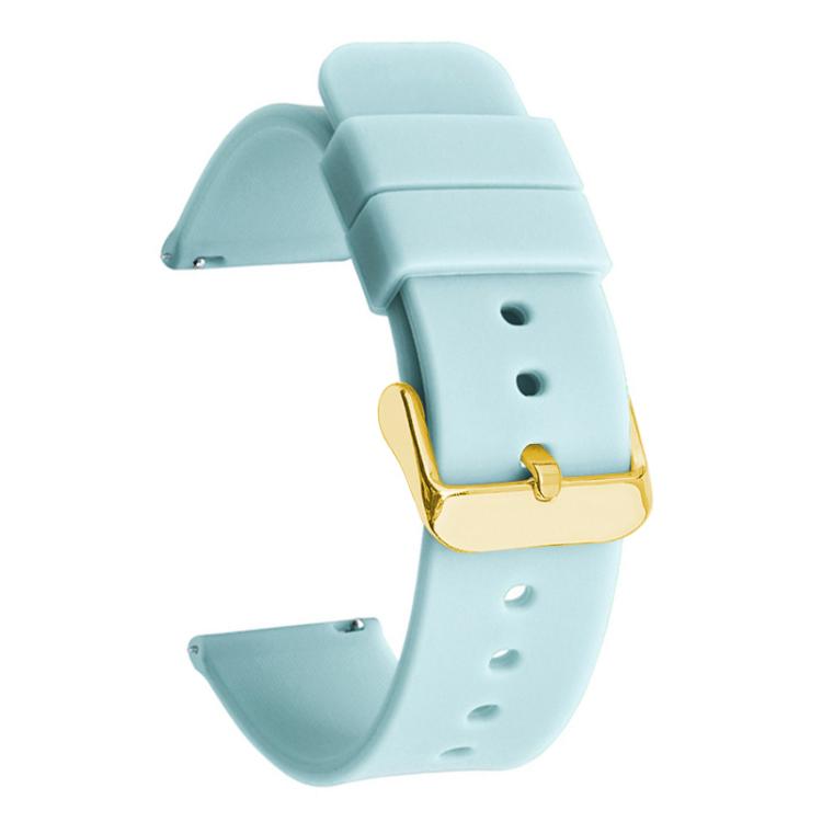 xDfind Stainless Steel Gold Pin Buckle Solid Color Silicone Waterproof Watch Band, 20mm, 21mm, 22mm, 24mm