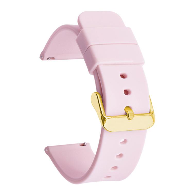 xDfind Stainless Steel Gold Pin Buckle Solid Color Silicone Waterproof Watch Band, 20mm, 21mm, 22mm, 24mm
