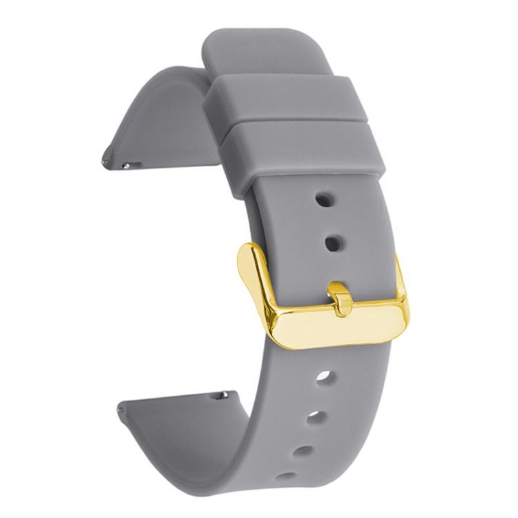 xDfind Stainless Steel Gold Pin Buckle Solid Color Silicone Waterproof Watch Band, 20mm, 21mm, 22mm, 24mm