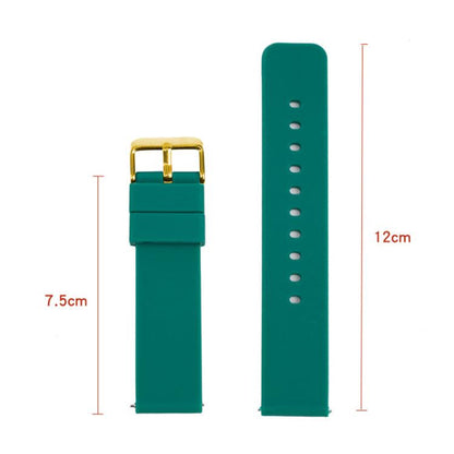 xDfind Stainless Steel Gold Pin Buckle Solid Color Silicone Waterproof Watch Band, 10mm, 12mm, 14mm, 15mm, 16mm, 18mm, 19mm