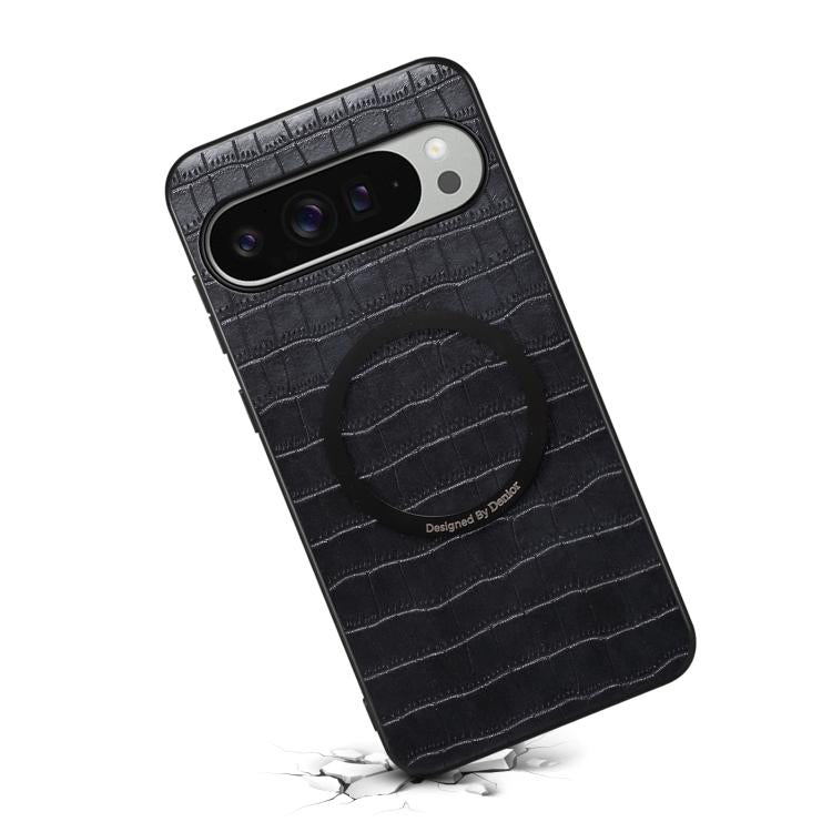 Denior A09 Crocodile Texture PU Vegan Leather Magnetic Phone Case, For Google Pixel 10 Pro XL