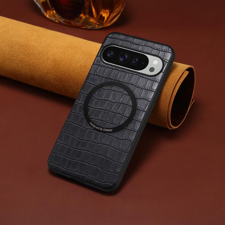 Denior A09 Crocodile Texture PU Vegan Leather Magnetic Phone Case, For Google Pixel 10 Pro XL