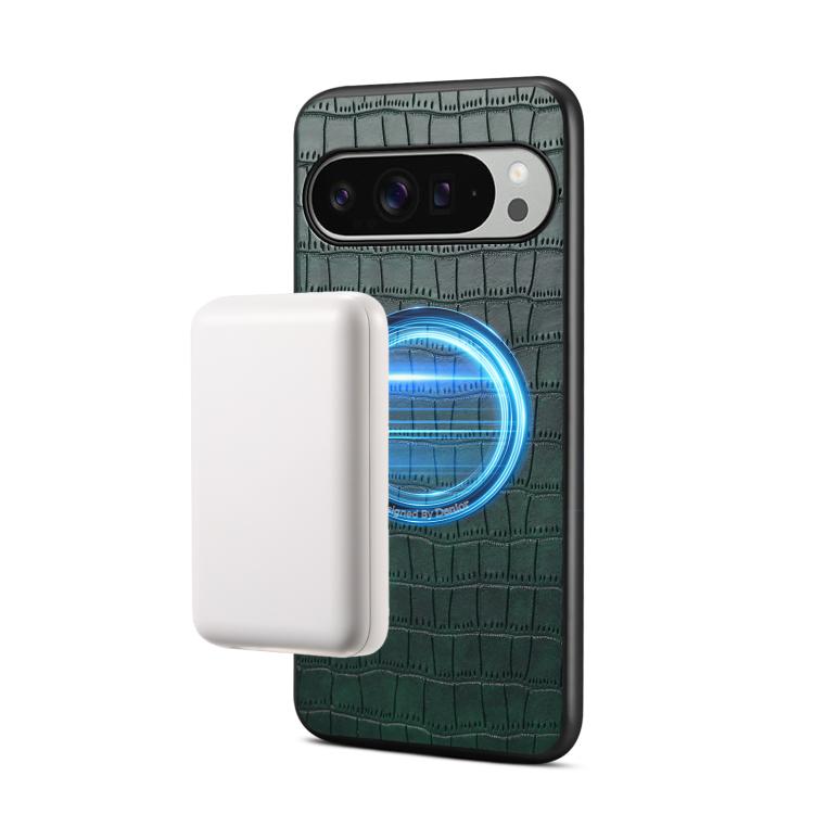 Denior A09 Crocodile Texture PU Vegan Leather Magnetic Phone Case, For Google Pixel 10 Pro XL