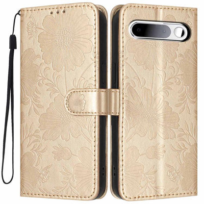 Sunflower Embossed Vegan Leather Phone Case with Small Black Rope, For Realme Note 80 4G, For Realme C83 5G, For Realme 16 5G, For Realme C61 / C63