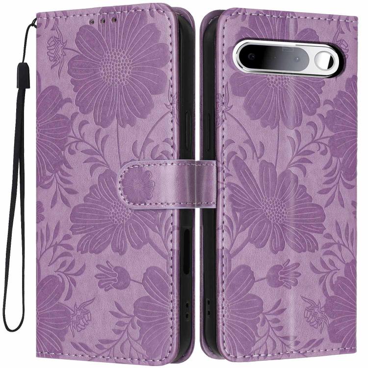 Sunflower Embossed Vegan Leather Phone Case with Small Black Rope, For Realme Note 80 4G, For Realme C83 5G, For Realme 16 5G, For Realme C61 / C63