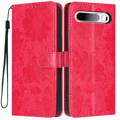 Sunflower Embossed Vegan Leather Phone Case with Small Black Rope, For Realme Note 80 4G, For Realme C83 5G, For Realme 16 5G, For Realme C61 / C63