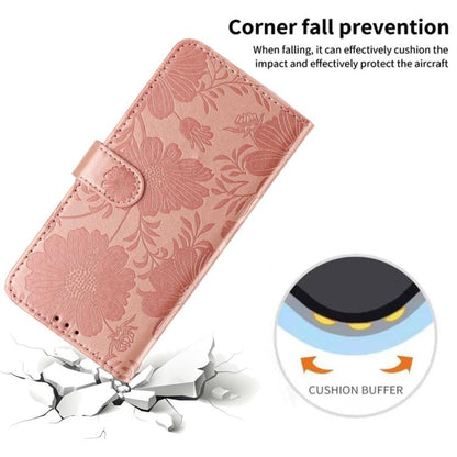 Sunflower Embossed Vegan Leather Phone Case with Small Black Rope, For Realme Note 80 4G, For Realme C83 5G, For Realme 16 5G, For Realme C61 / C63